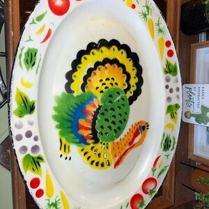 Vintage (60-70s) Colorful Turkey Platter